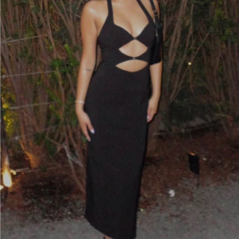Zara Black Cut-Out Maxi Dress